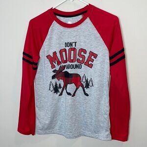 Christmas holiday Moose shirt girls XL 14-16
